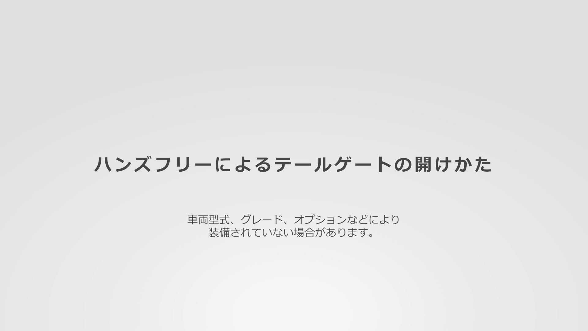 ハンズフリーによるテールゲートの開けかた(0:40)