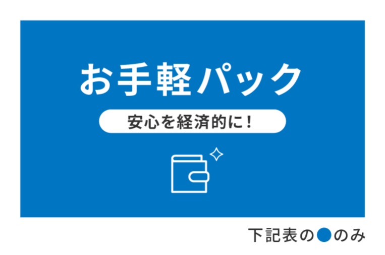 12ヶ月毎の法定点検に加え、6ヶ月毎の安心点検をプラス。経済性を重視したパックです。