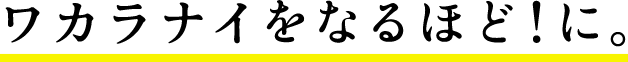 ワカラナイをなるほど！に。
