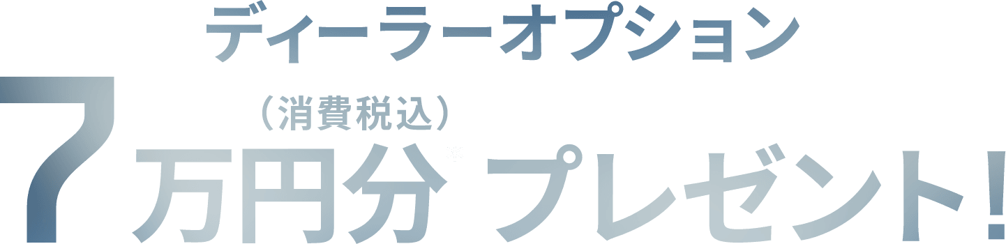 ディーラーオプション 7万円分消費税込み*プレゼント