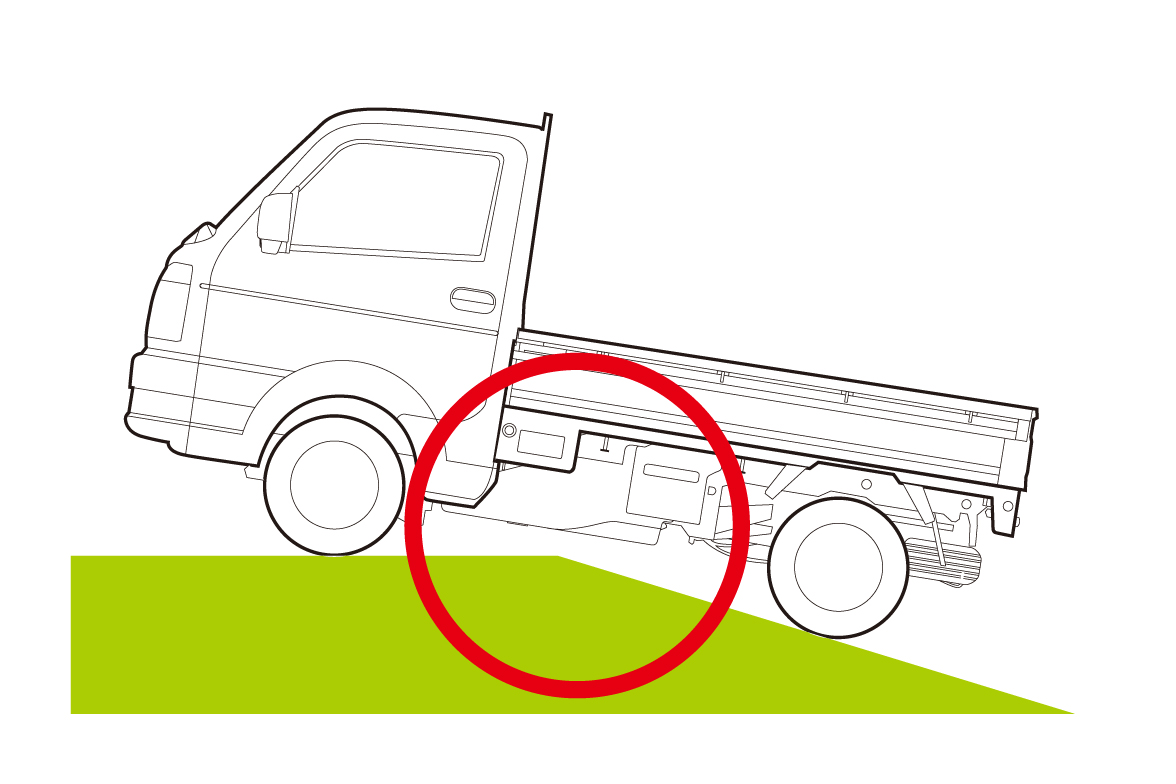 車体底部が路面に接触しにくい