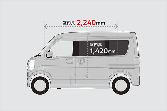 広々とした空間を確保した室内寸法