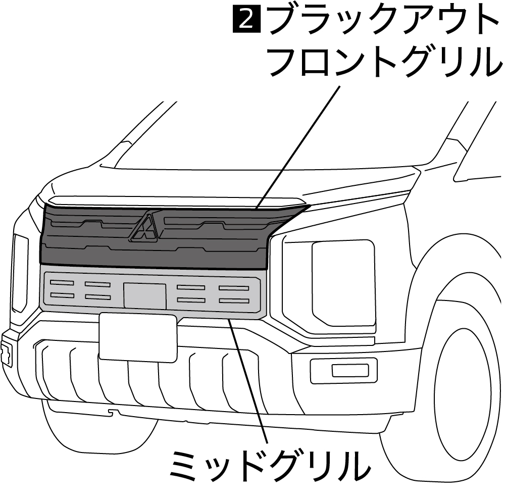 ブラックアウトフロントグリル