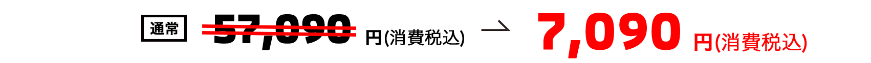 通常57,090円（消費税込）今なら7,090円（消費税込）