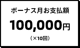 ボーナス月お支払額 100,000円（×10回）