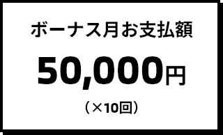 ボーナス月お支払額 50,000円(×10回)