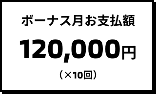 ボーナス月お支払額 120,000円（×10回）