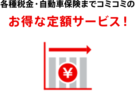 各種税金・自動車保険までコミコミのお得な定額サービス！