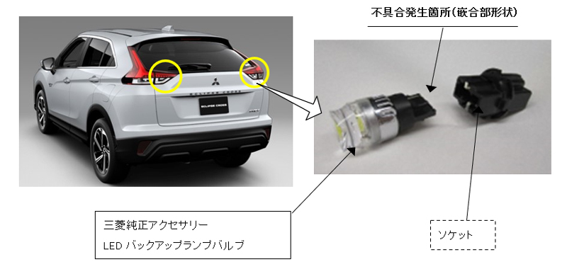 三菱純正アクセサリー　LEDバックアップランプバルブの自主改善について