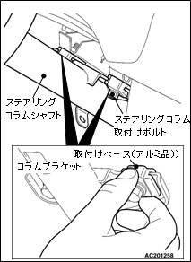 ステアリングコラムシャフト衝撃吸収機構の点検