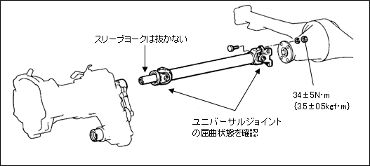 図4.プロペラシャフトAssy(リヤ側を示す)