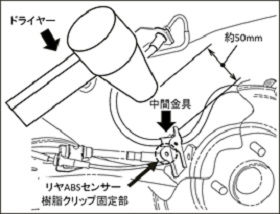 コルトRALLIART Version-Rのリヤブレーキ引き摺り発生時の点検要領