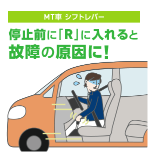 Mt車 シフトレバー 停止前に R に入れると故障の原因に 意外と知らないクルマの安全ガイド Mitsubishi Motors