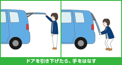 テールゲート バックドア 接触やはさみ込みにご注意 意外と知らないクルマの安全ガイド Mitsubishi Motors